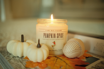 Pumpkin Spice Tallow &amp; Beeswax Candle | All Natural, Non-Toxic, Clean Burning