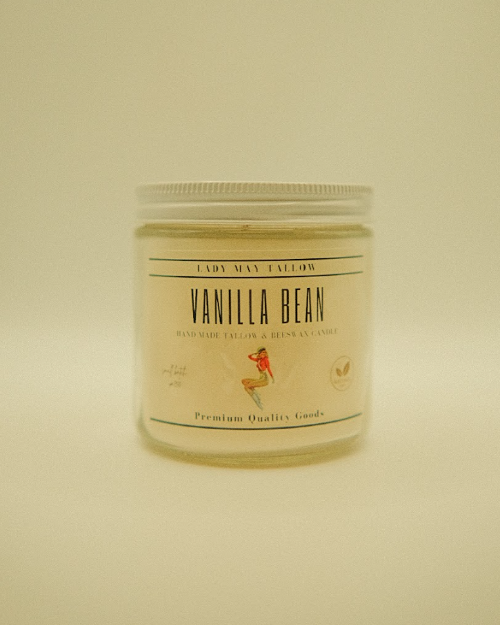 Lady May "Classics" All Natural, Non-Toxic, Clean Burning TALLOW & Beeswax Candle |