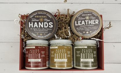 Tallow Man Deluxe Gift Set – Beard Butter Trio, Hand Salve &amp; Leather Conditioner | Premium Men&