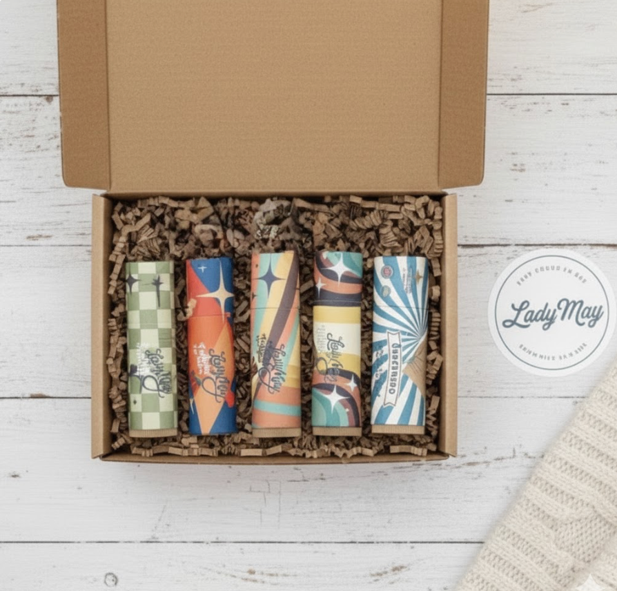 Lip Balm Stocking Stuffer – 5 Natural Flavors | Handcrafted with Beeswax &amp; Jojoba Oil