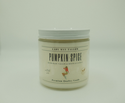 Pumpkin Spice Tallow &amp; Beeswax Candle | All Natural, Non-Toxic, Clean Burning