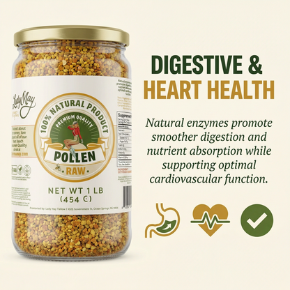 Honeymakers Raw Bee Pollen Granules by The Lady May – 100% Pure, Unheated Natural Superfood for Energy, Immune Support &amp; Digestion – Non-GMO, Gluten-Free, Rich in Protein &amp; Antioxidants (24 oz)