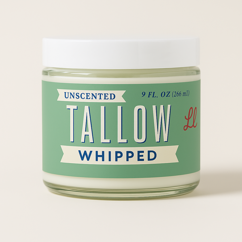 Unscented Whipped Tallow – All-Natural Moisturizer | Pure Beef Tallow Cream for Face &amp; Body |Lady May Handmade, Preservative-Free Skincare