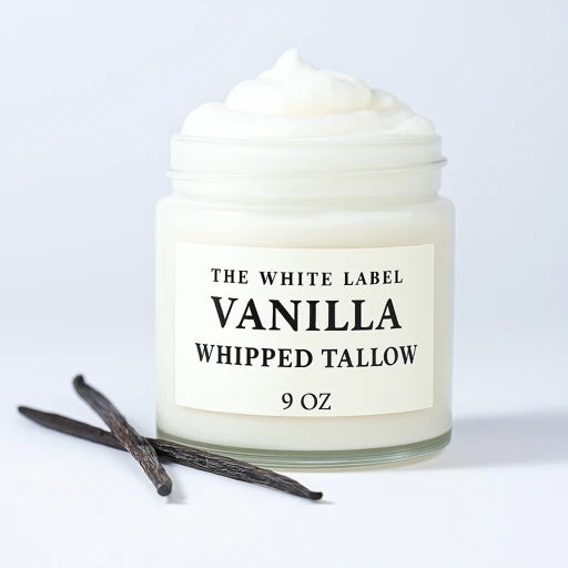 White Label Vanilla Whipped Tallow (2oz / 9oz) – All-Natural Private Label Skincare by May’s Naturals