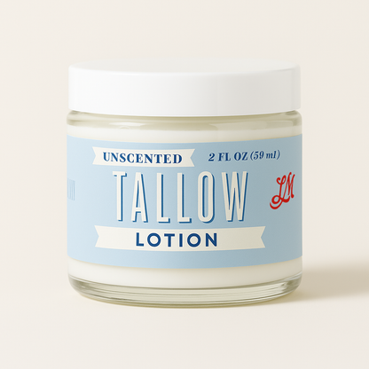 Unscented Tallow Skincare Collection | 4-Piece Gift Set | Grass-Fed Tallow Lotion, Body Butter, Balm &amp; Whipped Moisturizer