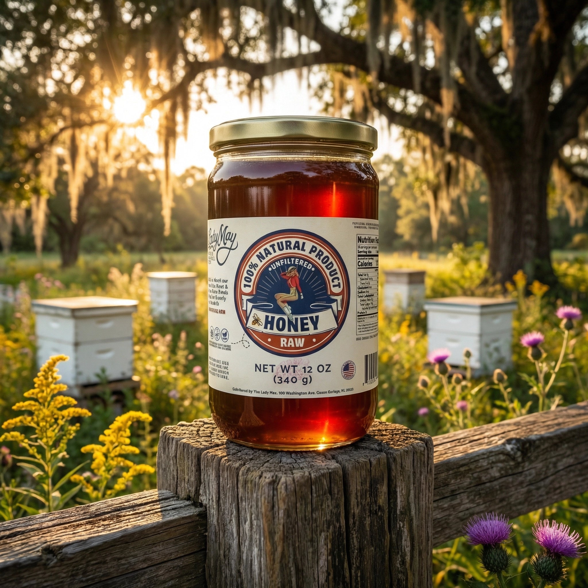 Raw Honey 2 Pounds | Small Batch Farm Grown | Lady May