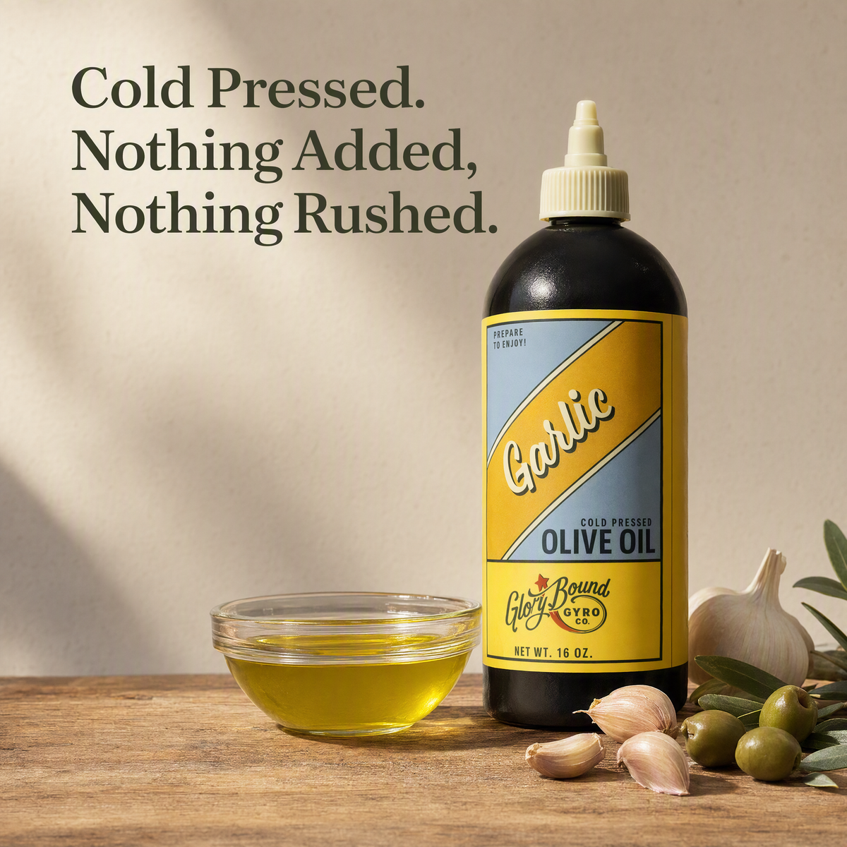 Glory Bound Garlic Infused Olive Oil, 16 oz