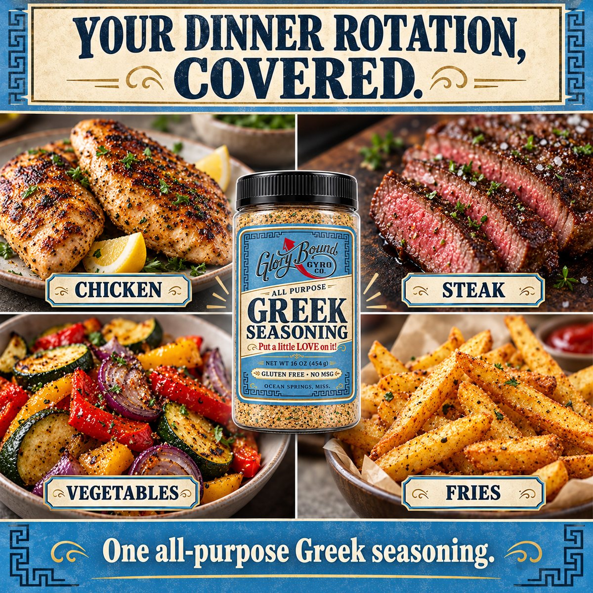 Glory Bound Gyro Co. All-Purpose Greek Seasoning — 16 oz