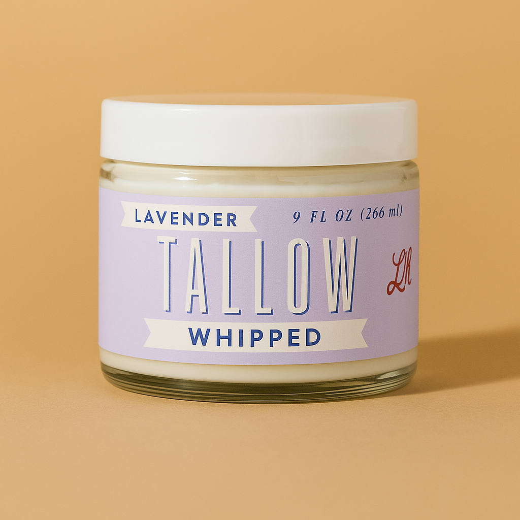 Lavender Whipped Tallow | All Natural Moisturizer Size 2oz-24oz