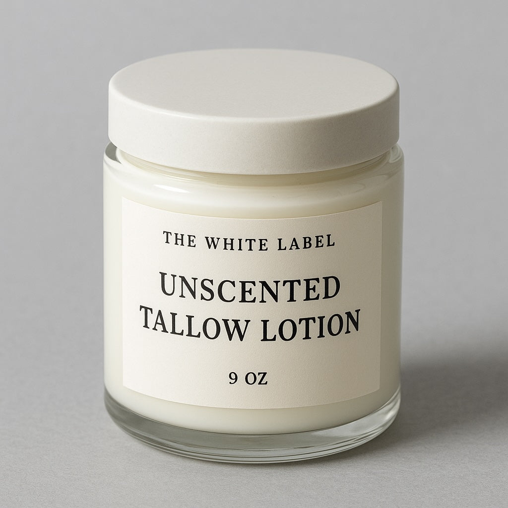 The White Label Unscented Tallow Lotion (9oz)