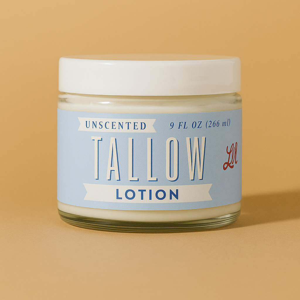 Unscented Tallow Lotion – Pure, Preservative-Free One Ingredient Moisturizer by Lady May Tallow