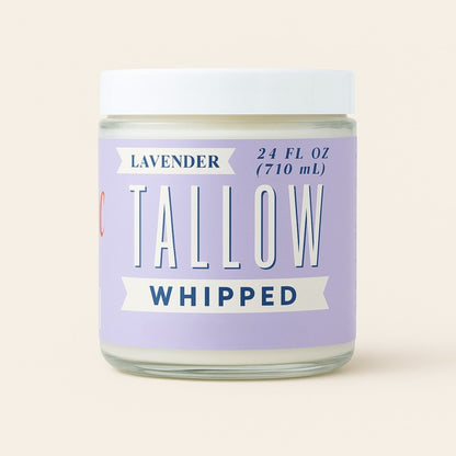 Lavender Whipped Tallow Moisturizer | Natural Beef Tallow Lotion | Calming, Preservative-Free Skincare by Lady May Tallow jar