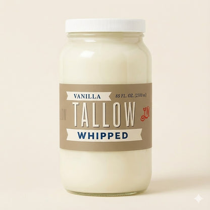 Vanilla Whipped Tallow Moisturizer – 120,000+ Sold | Premium Beef Tallow Skincare | Lady May Tallow jar of vanilla whipped tallow cream