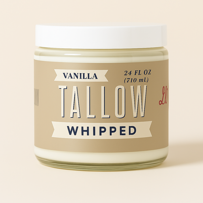 Vanilla Whipped Tallow Moisturizer – 120,000+ Sold | Premium Beef Tallow Skincare | Lady May Tallow jar, Vanilla Whipped