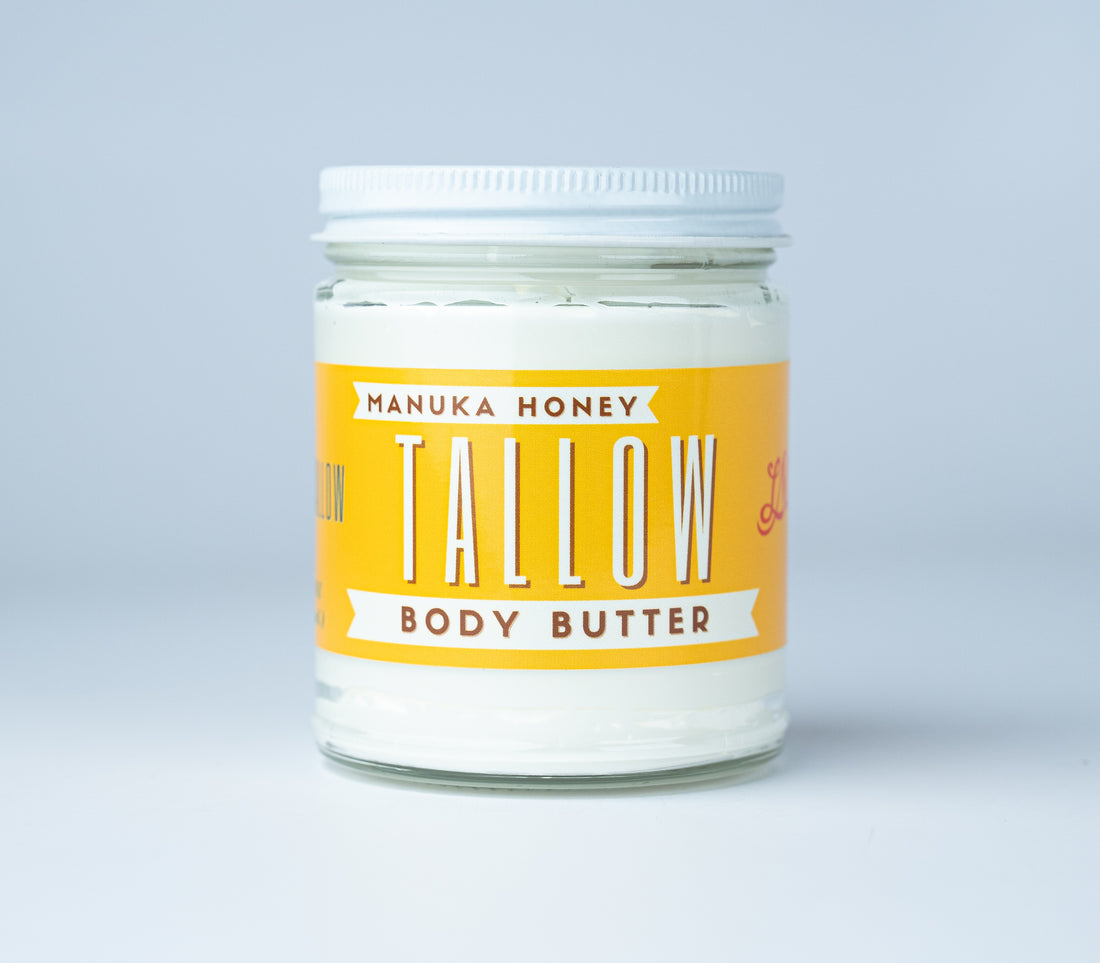 Manuka Honey &amp; Rosehip Tallow Body Butter - Deeply Nourishing, All-Natural Moisturizer