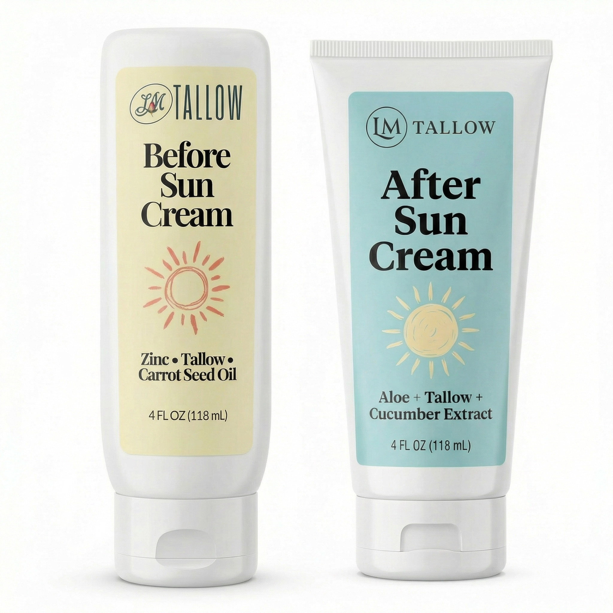 Tallow Sun Care Duo - Natural Before &amp; After Sun Cream Gift Set with Zinc Oxide