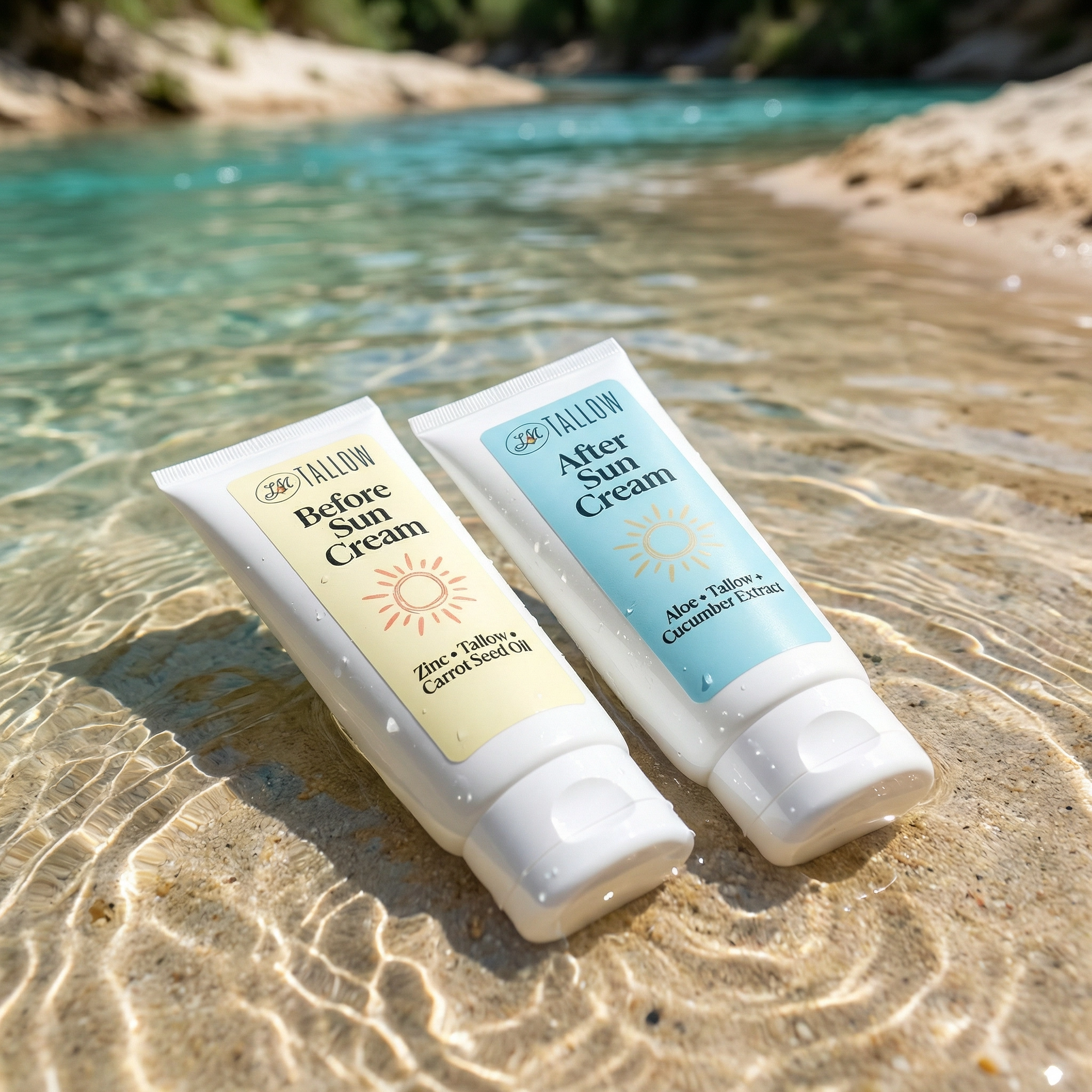 Tallow Sun Care Duo - Natural Before &amp; After Sun Cream Gift Set with Zinc Oxide