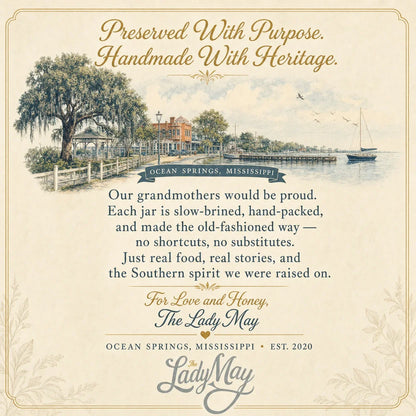 The Lady May Biscuit &amp; Jelly Box: preserved with purpose, handmade with heritage brand story graphic