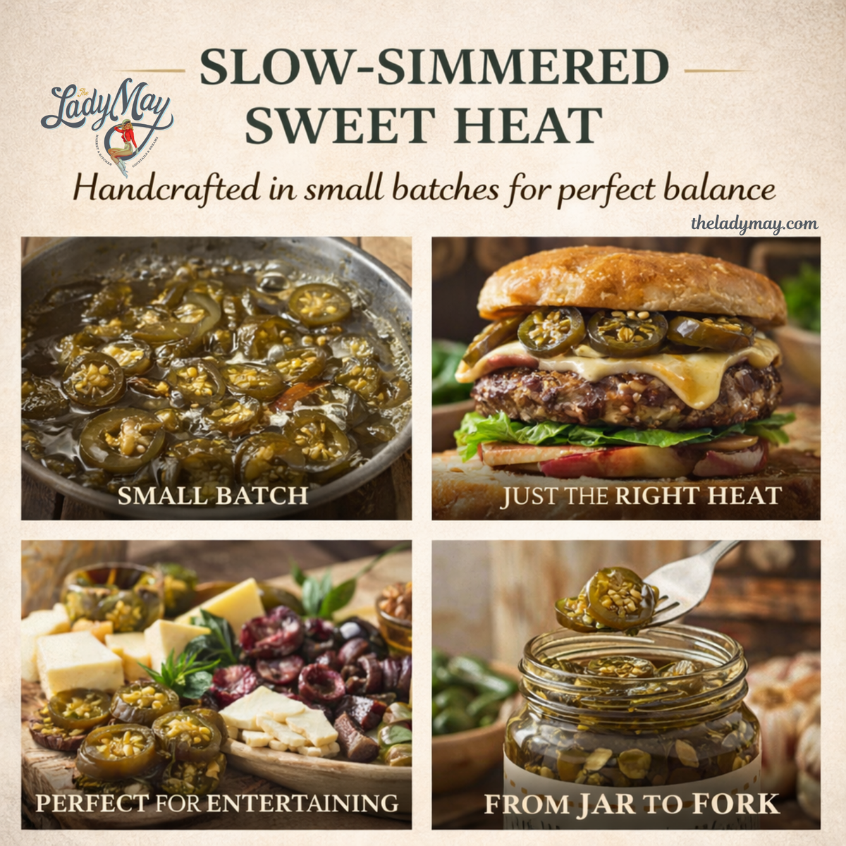 Lady May Sweet Heat Candied Jalapeños – 2 Pack (24oz)