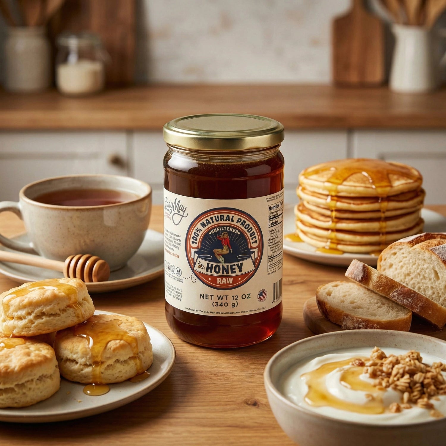 Raw Honey 2 Pounds | Small Batch Farm Grown | Lady May